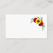 Sunflower Burgundy Roos Weddenschap Informatiekaartje (Achterkant)