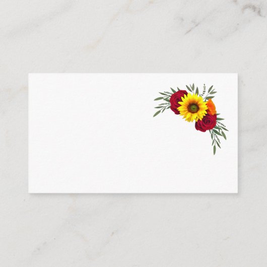 Sunflower Burgundy Roos Weddenschap Informatiekaartje (Achterkant)