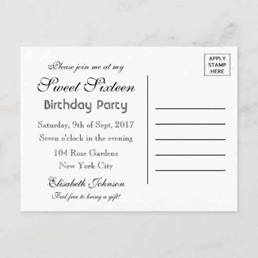 Sunflower Burlap & Lace Sweet 16 Invitation d'anni (Dos)