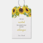 Sunflower Business Medewerker Collega Dank u Cadeaulabel (Voorkant)