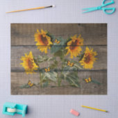 Sunflower Butterflies Barn Board Tissuepapier (Craft)