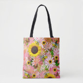 Sunflower Butterfly Bumblebee Tote Draagtas (Voorkant)