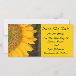 Sunflower Center Floral Wedding Save the Date