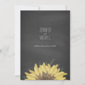 Sunflower Chalkboard Russe Faire-part de mariage (Dos)
