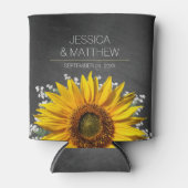 Sunflower Chalkboard Weddenschap Blikjeskoeler (Voorkant)