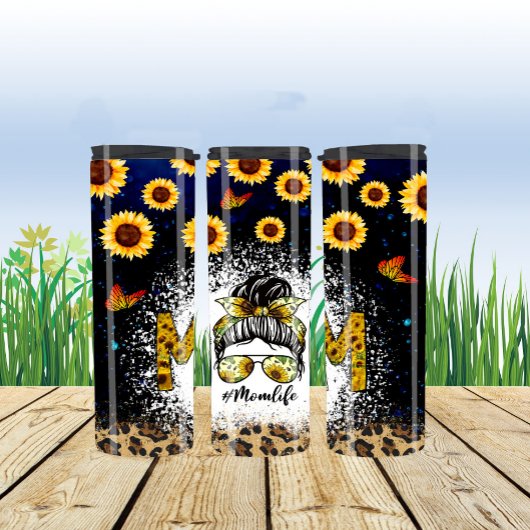 Sunflower Cheetah Print Messine Bun Mam Life Thermosbeker
