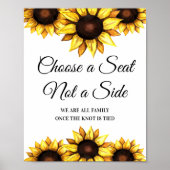 Sunflower Choose a Seat Wedding Sign Poster (Devant)