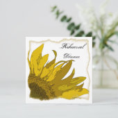 Sunflower Corner Wedding Rehearsal Dinner Kaart (Staand voorkant)