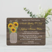 Sunflower Country Mason Jar Faire-part de mariage (Debout devant)