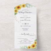 Sunflower country Wedding-uitnodiging in één keer All In One Uitnodiging (Binnen)