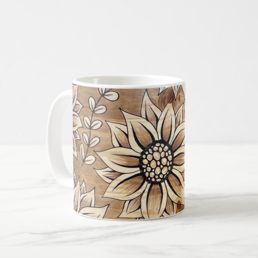 Sunflower Crazy café Mug (Devant gauche)