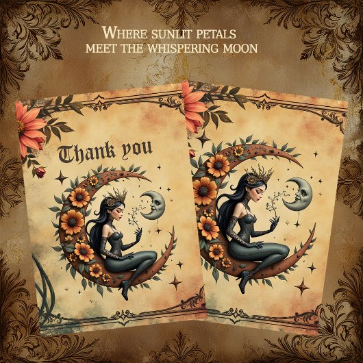 Sunflower Crescent Queen Bedankkaart