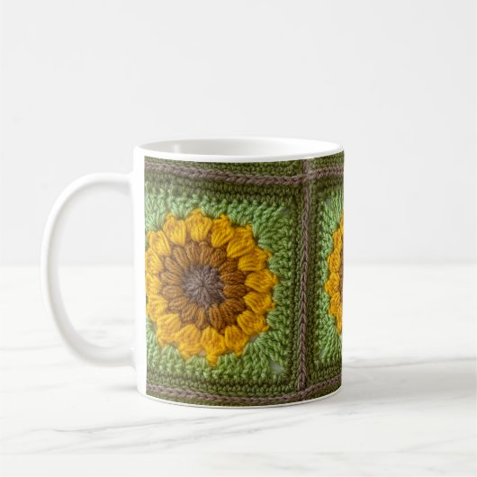 Sunflower Crochet Mug (Gauche)