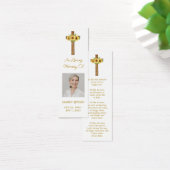 Sunflower Cross Photo Funeral Bookmark (Bureau)