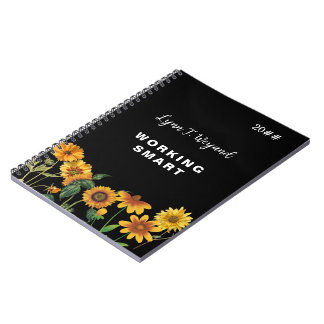 Sunflower Custom Name Bright Floral Notitieboek