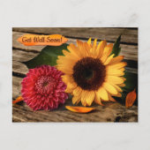 Sunflower Dahlia Se Bien Bientôt Carte Postale (Devant)