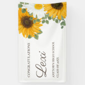 Sunflower Daisies Graduation Party Gefeliciteerd Spandoek (Verticaal)