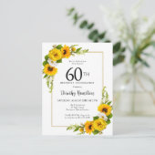 Sunflower Daisy 60th Birthday Party Invitation (Debout devant)