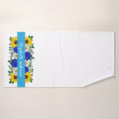 Sunflower Daisy Blue Floral (Serviette de bain)