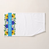Sunflower Daisy Blue Floral (Serviette à main)
