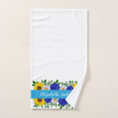 Sunflower Daisy Blue Floral (Serviette à main)