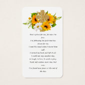 Sunflower Daisy Floral Photo Funeral Prayer Card (Dos)