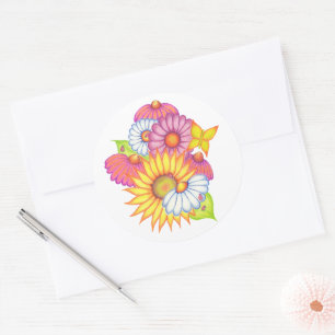 Sunflower Daisy Ladybug Sticker