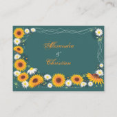 Sunflower & Daisy Wedding Party Table Carte Place (Dos)