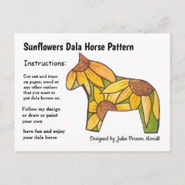 Sunflower Dala Horse Pattern to Share Feestdagenkaart