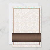 Sunflower Damask Floral Faire-part de mariage (Dos)