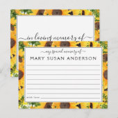 Sunflower Deel een Kaart van de Begeleiding van he (Voorkant / Achterkant)