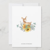 Sunflower Deer Baby shower Invitation (Achterkant)