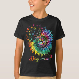 Sunflower Dog mam Tie Dye Hondenliefhebber Funny T-shirt