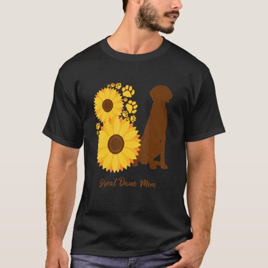 Sunflower Dog Mom - Great Dane T-shirt (Voorkant)