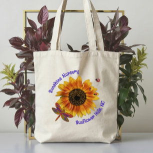 Sunflower Dragonfly Nursery Bedrijfsnaam Tote Bag