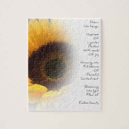 Sunflower Dream Poem Puzzle avec étoffe (Vertical)