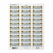Sunflower Dusty Blue Country Rustige Rozen Weddens Etiket (Full Sheet)
