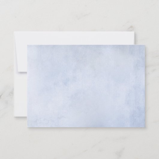 Sunflower Dusty Blue Slate Peony Floral Wedding RSVP Kaartje (Achterkant)