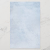 Sunflower Dusty Blue Slate Peony Menu Mariage (Dos)