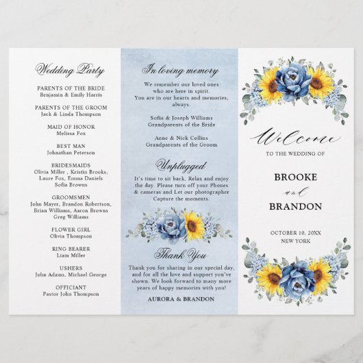 Sunflower Dusty Blue Slate Peony Programme de mari (Devant)