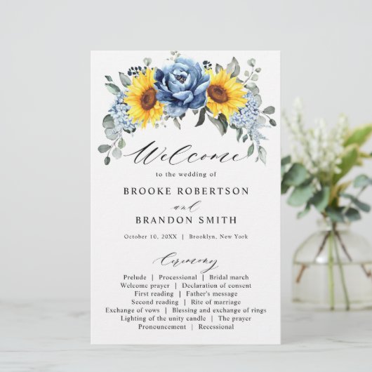 Sunflower Dusty Blue Slate Peony Programme de mari (Debout devant)