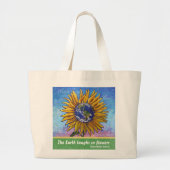 Sunflower Earth Art Grote Tote Bag (Voorkant)