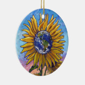 Sunflower Earth Art Keramisch Ornament (Rechts)