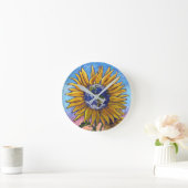 Sunflower Earth Art Ronde Klok (Huis)
