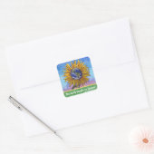 Sunflower Earth Art Vierkante Sticker (Envelop)