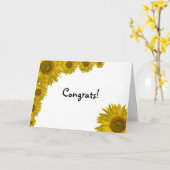 Sunflower Edge Gefeliciteerd Kaart (Gele Bloem)