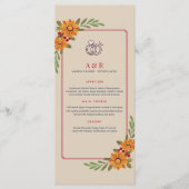 Sunflower Elegance Menu Mariage simple (Devant)