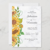 Sunflower Elegant Rustic Gold Faire-part de mariag (Devant)