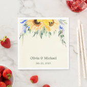 Sunflower Elegant Waterverf Wedding Napkins Servet (Insitu)