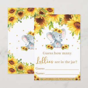 Sunflower Elephant Devine Combien de Lollies carte